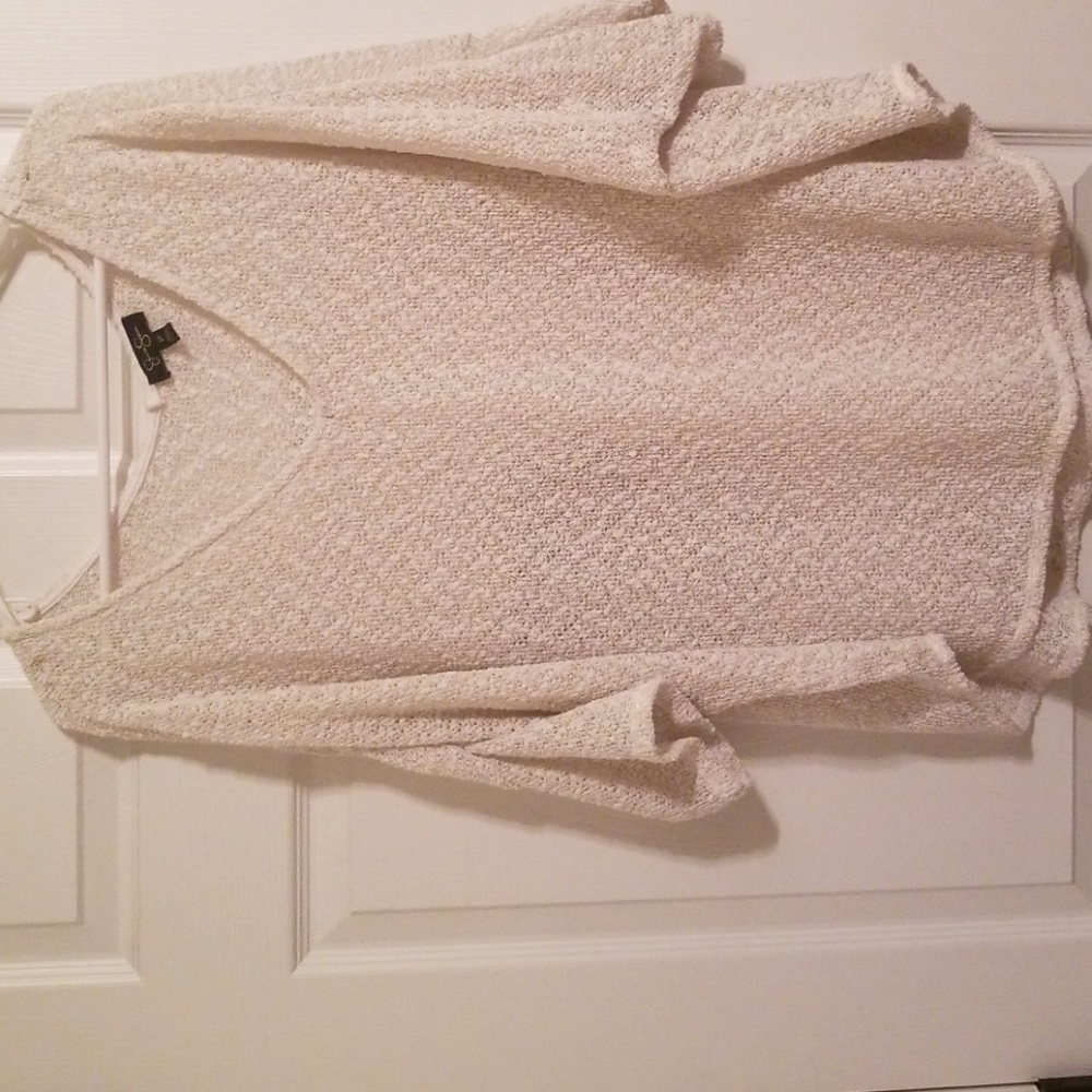 Cute Jessica Simpson top White & Gold shimmering